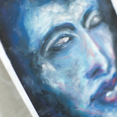 IV Amenhotep Akhenaten Portrait Original Oil Pastel Artwork A5