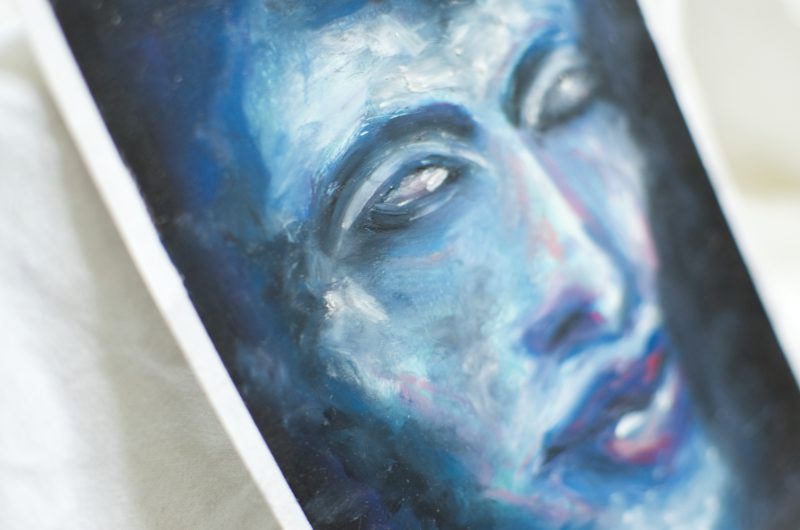 IV Amenhotep Akhenaten Portrait Original Oil Pastel Artwork A5