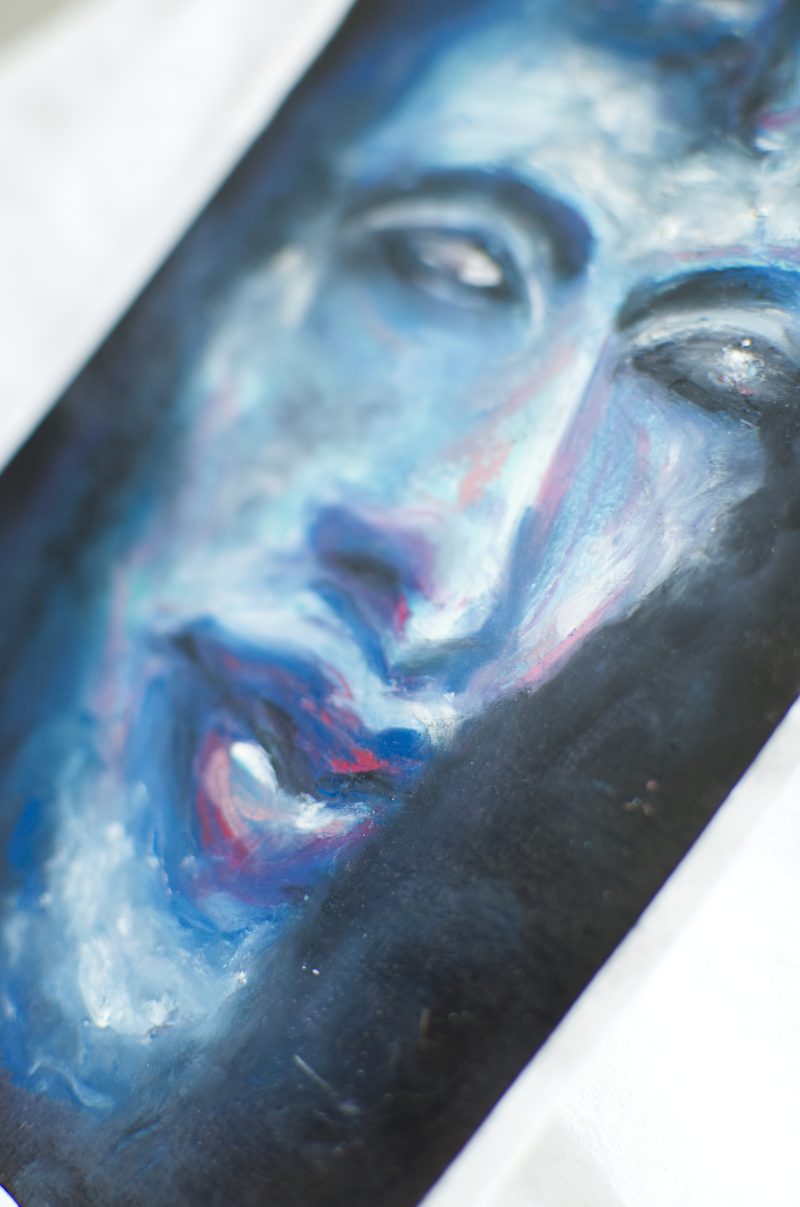 IV Amenhotep Akhenaten Portrait Original Oil Pastel Artwork A5