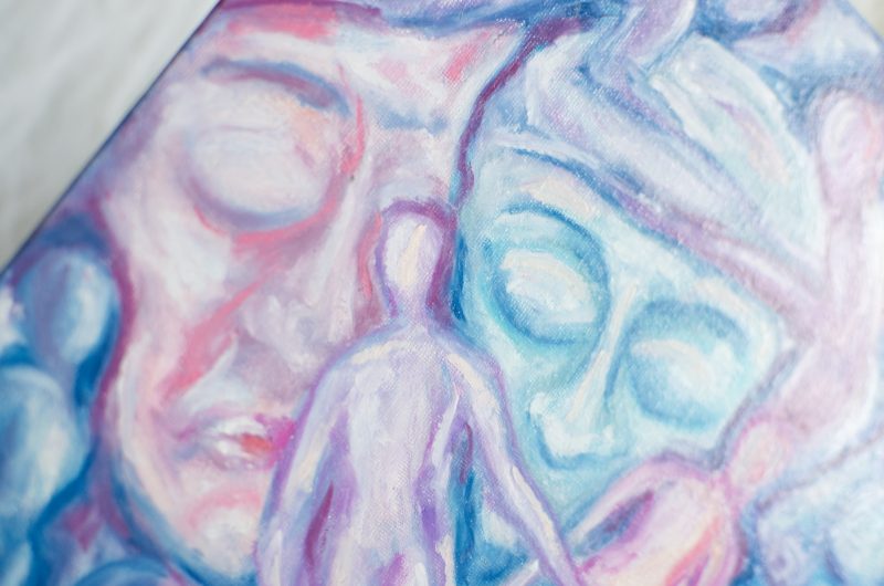 Dreaming Bodies Original Oil Pastel Artwork in 28 cm x 35.5 cm