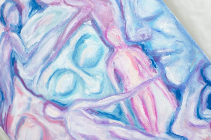 Dreaming Bodies Original Oil Pastel Artwork in 28 cm x 35.5 cm
