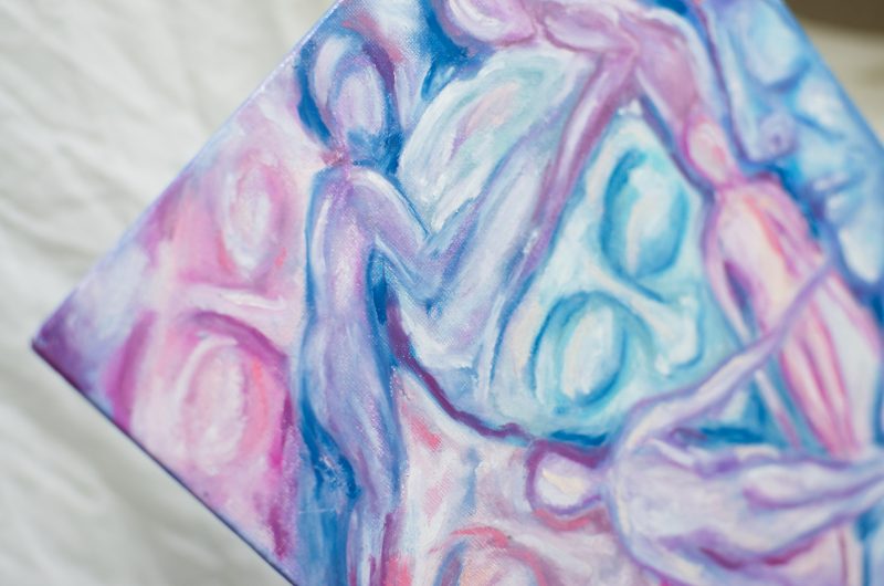 Dreaming Bodies Original Oil Pastel Artwork in 28 cm x 35.5 cm