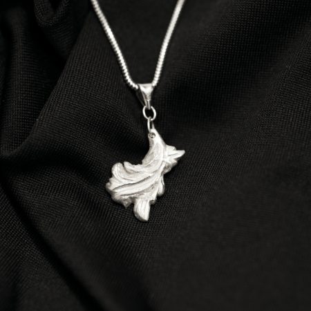 Sterling Silver Acanthus Fragment Pendant Handmade UK Hallmark