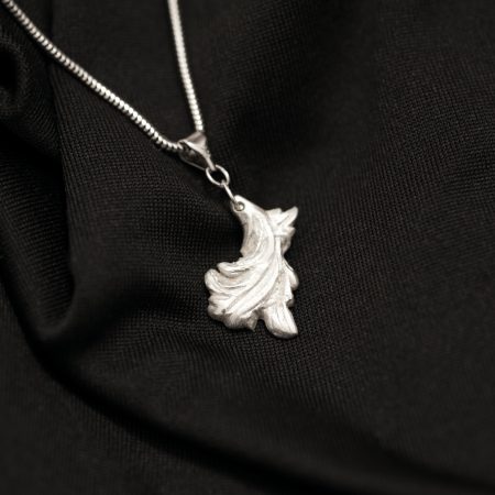 Sterling Silver Acanthus Fragment Pendant Handmade UK Hallmark