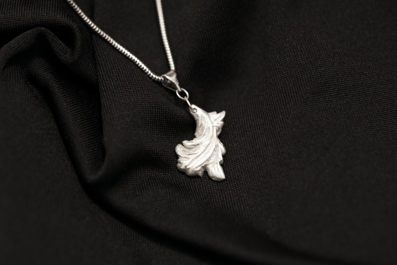 Sterling Silver Acanthus Fragment Pendant Handmade UK Hallmark