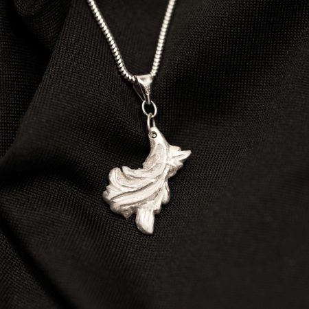Sterling Silver Acanthus Fragment Pendant Handmade UK Hallmark