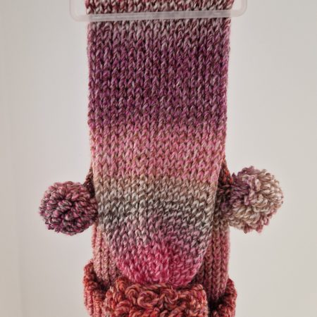 Pink & Rose Pom-Pom Ear Hat Scarf