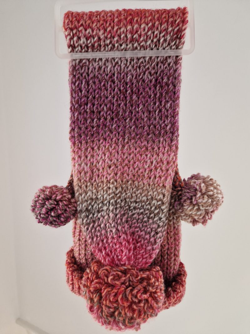 Pink & Rose Pom-Pom Ear Hat Scarf