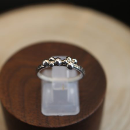 Handmade Hallmarked Sterling Silver Hammered Bubble Ring Stacking Ring Size O