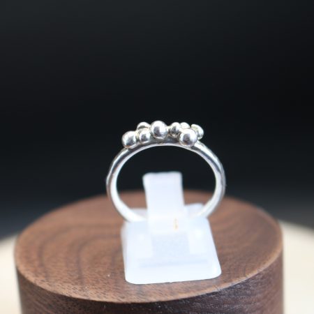 Handmade Hallmarked Sterling Silver Hammered Bubble Ring Stacking Ring Size O