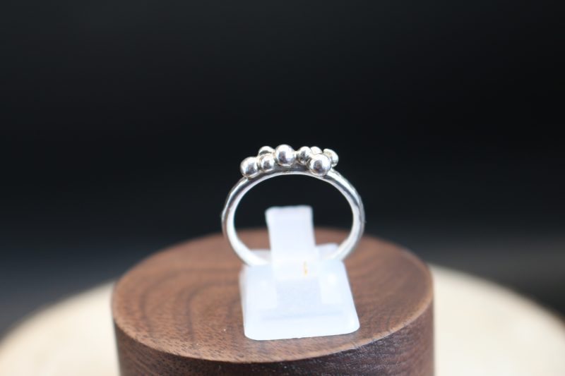 Handmade Hallmarked Sterling Silver Hammered Bubble Ring Stacking Ring Size O