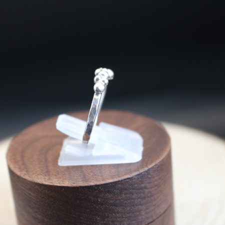 Handmade Hallmarked Sterling Silver Hammered Bubble Ring Stacking Ring Size O