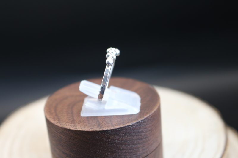 Handmade Hallmarked Sterling Silver Hammered Bubble Ring Stacking Ring Size O