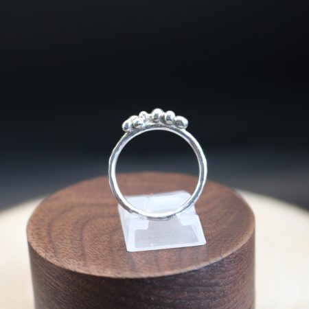Handmade Hallmarked Sterling Silver Hammered Bubble Ring Stacking Ring Size O