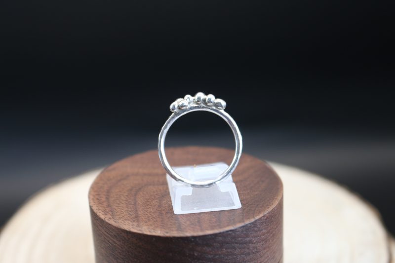 Handmade Hallmarked Sterling Silver Hammered Bubble Ring Stacking Ring Size O