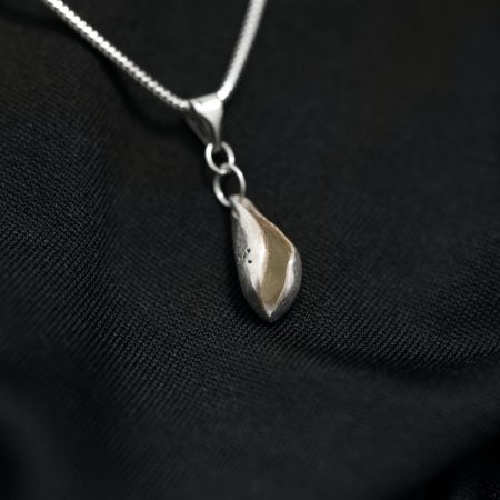 Handmade Sterling Silver Green Seaglass Pendant UK Hallmark