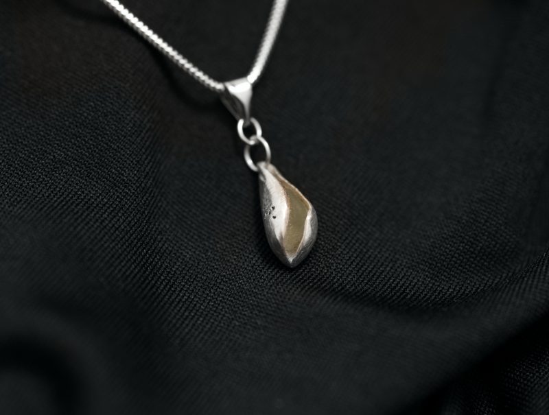 Handmade Sterling Silver Green Seaglass Pendant UK Hallmark