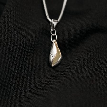 Handmade Sterling Silver Green Seaglass Pendant UK Hallmark