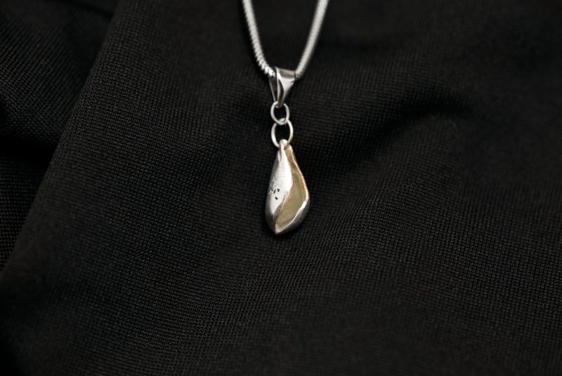 Handmade Sterling Silver Green Seaglass Pendant UK Hallmark