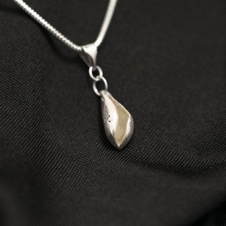 Handmade Sterling Silver Green Seaglass Pendant UK Hallmark