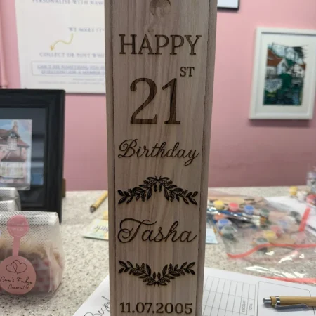 Personalised Wooden Wine Box – Custom 1, 2 or 3 Bottle Gift Box