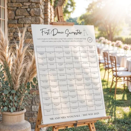 Personalised First Dance Wedding Sweepstake Board – A1, A2 or A3