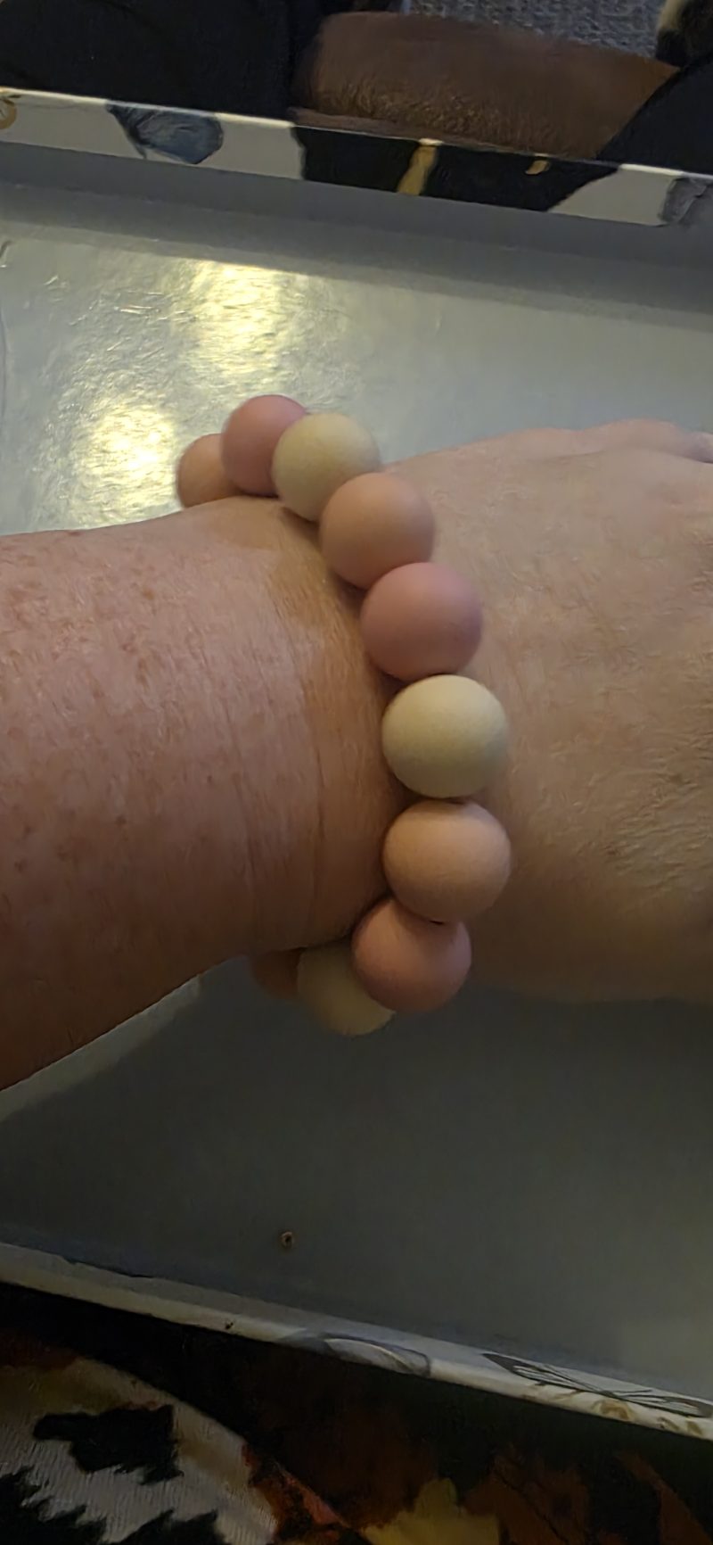 Handmade Polymer Bead Bracelet and Earrings Set in Animal print