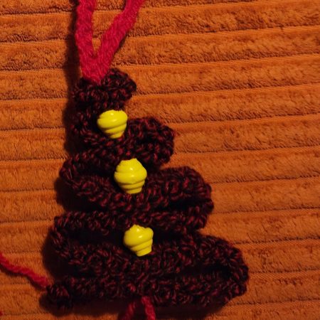 Handmade Crocheted Christmas Tree Decorations in Various Colours