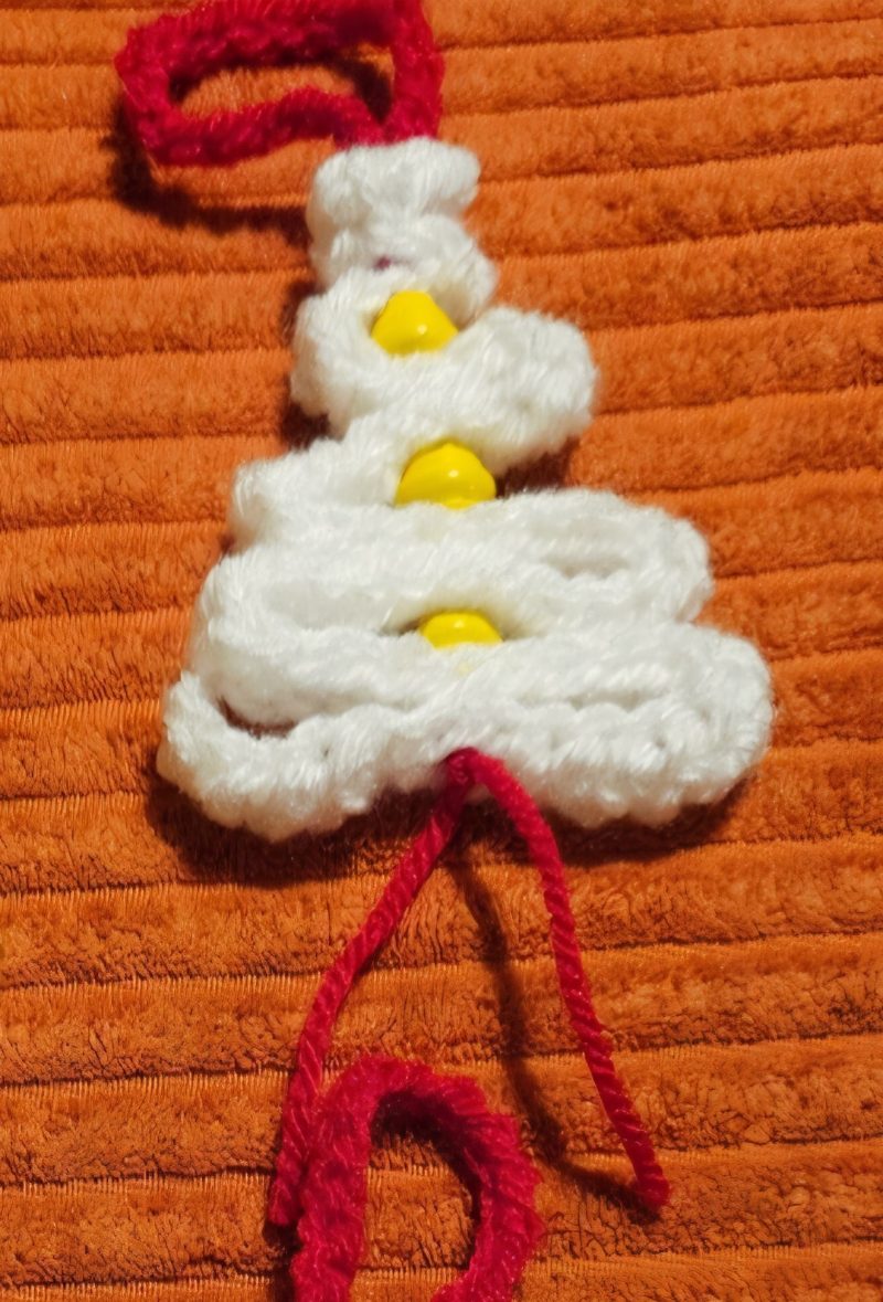 Handmade Crocheted Christmas Tree Decorations in Various Colours