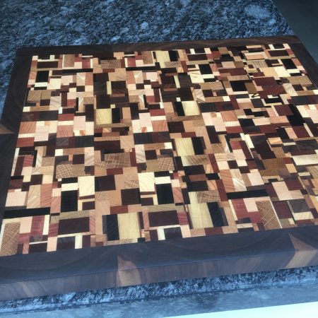 Large End Grain Hardwood Cutting Board: Chaos Pattern, Handmade