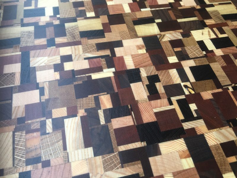 Large End Grain Hardwood Cutting Board: Chaos Pattern, Handmade