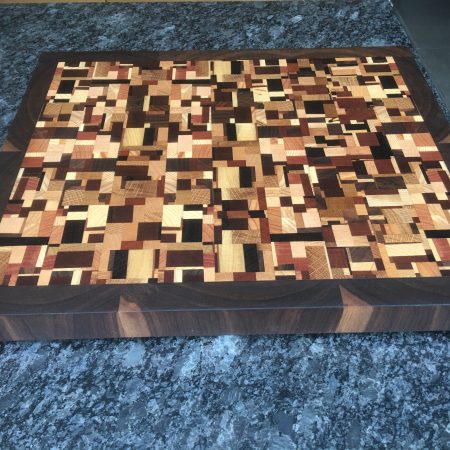 Large End Grain Hardwood Cutting Board: Chaos Pattern, Handmade