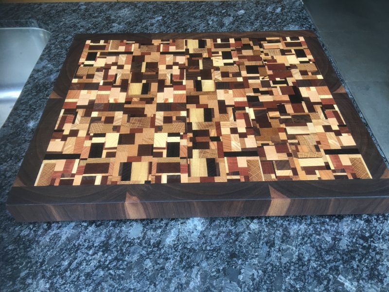 Large End Grain Hardwood Cutting Board: Chaos Pattern, Handmade