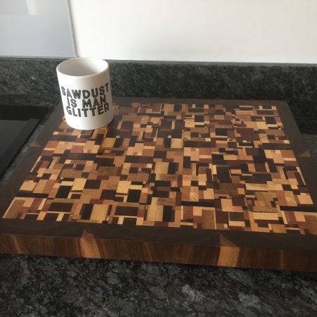 Large End Grain Hardwood Cutting Board: Chaos Pattern, Handmade