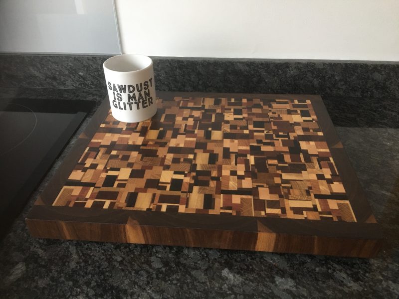 Large End Grain Hardwood Cutting Board: Chaos Pattern, Handmade
