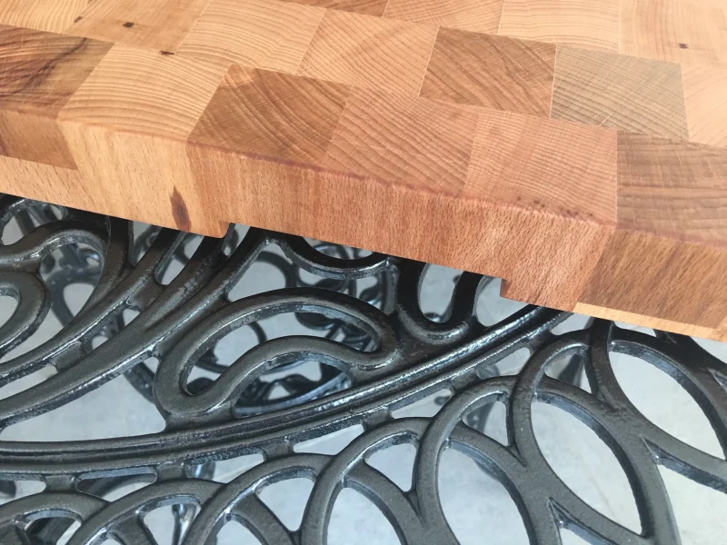 Hand Crafted Beech End Grain Cutting Board: Girl with Balloons Inlay