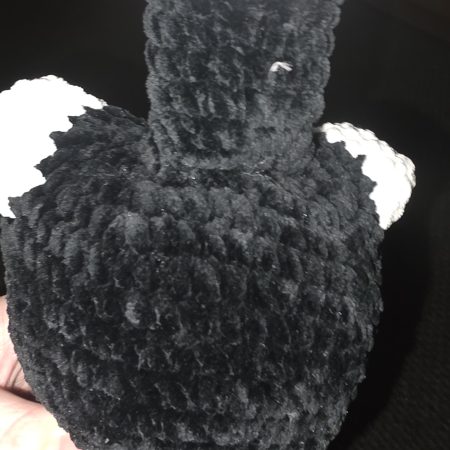 Hand-Crocheted Plush Cat Toy in Black/White, Orange/White or Brown/White