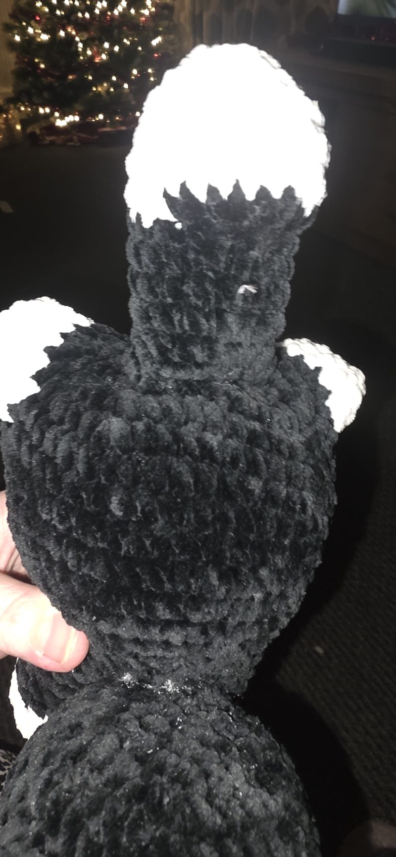 Hand-Crocheted Plush Cat Toy in Black/White, Orange/White or Brown/White