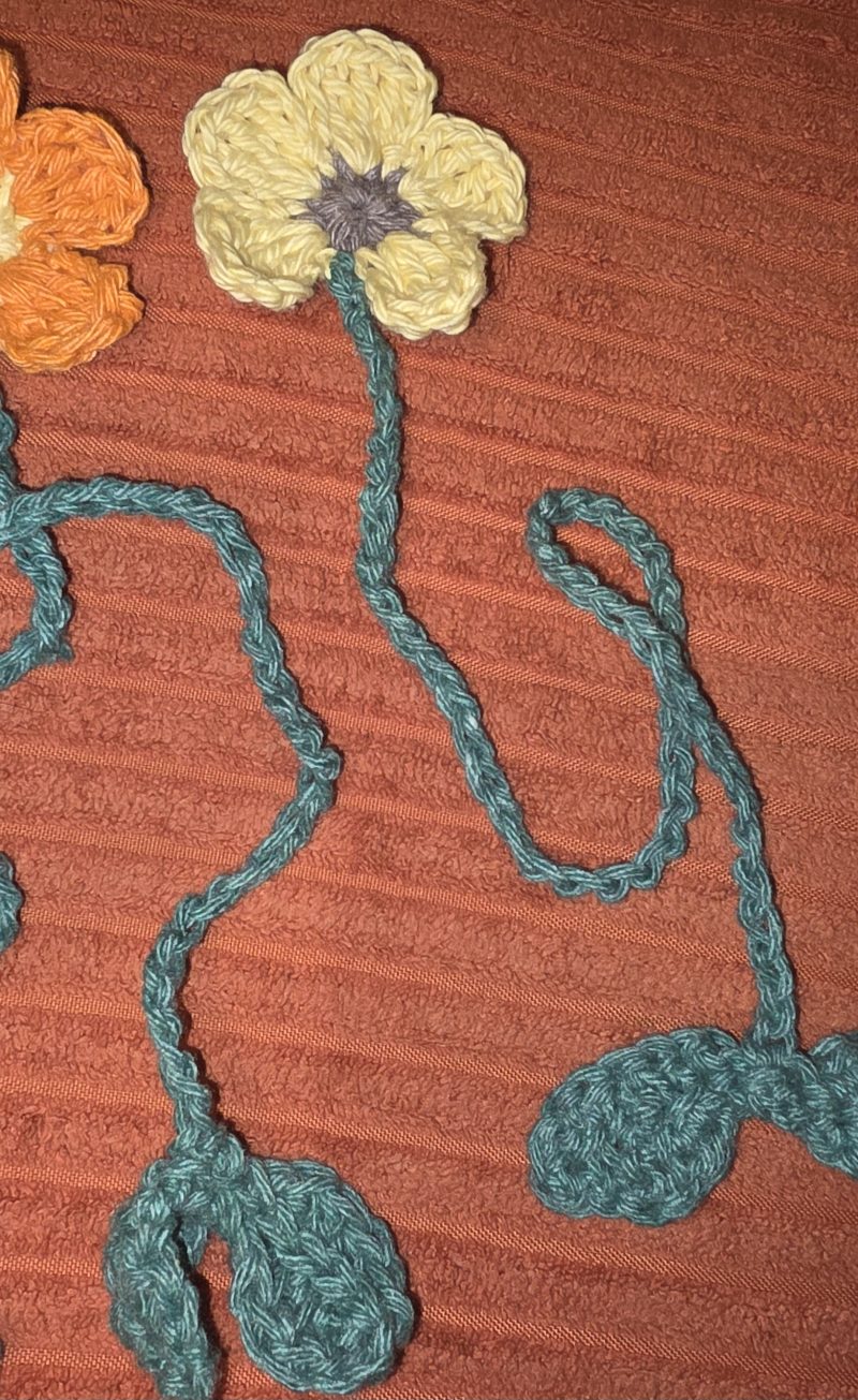 Hand Crocheted Flower Bookmark in Soft Cotton Yarn