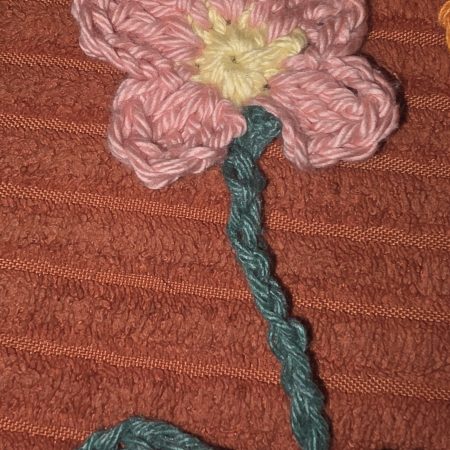 Hand Crocheted Flower Bookmark in Soft Cotton Yarn