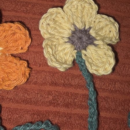 Hand Crocheted Flower Bookmark in Soft Cotton Yarn
