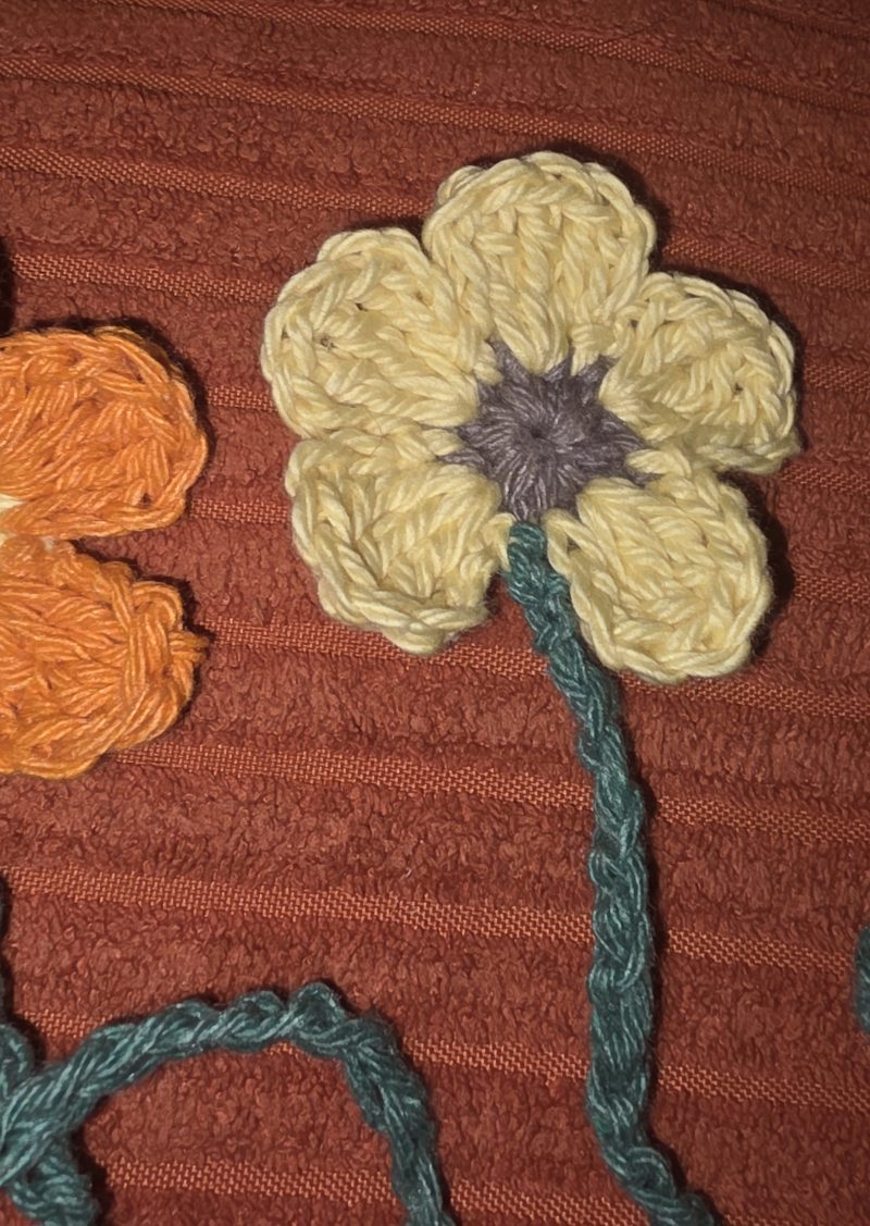 Hand Crocheted Flower Bookmark in Soft Cotton Yarn