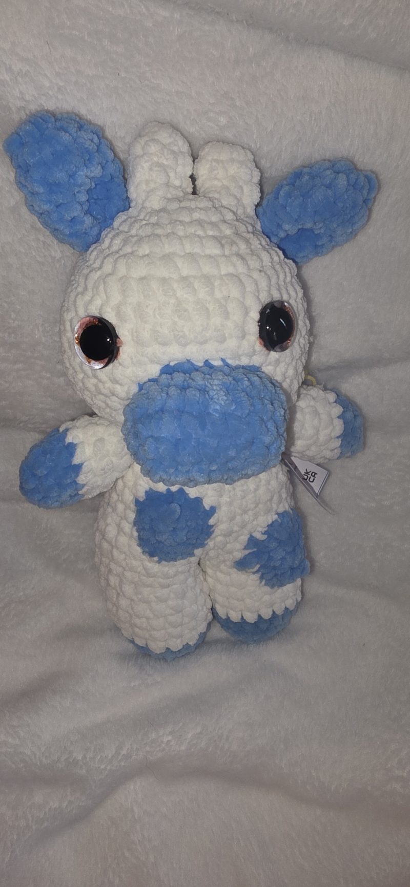 Handmade Crocheted Fruit Cows in Strawberry, Lemon, and Blueberry