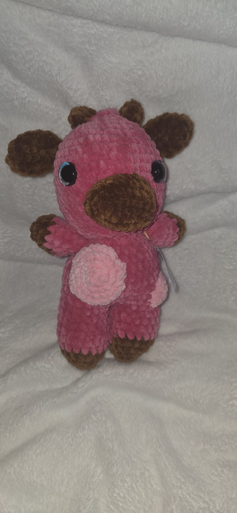 Handmade Crocheted Fruit Cows in Strawberry, Lemon, and Blueberry