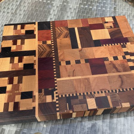 Large End Grain Hardwood Cutting Board: urbanChaos Pattern