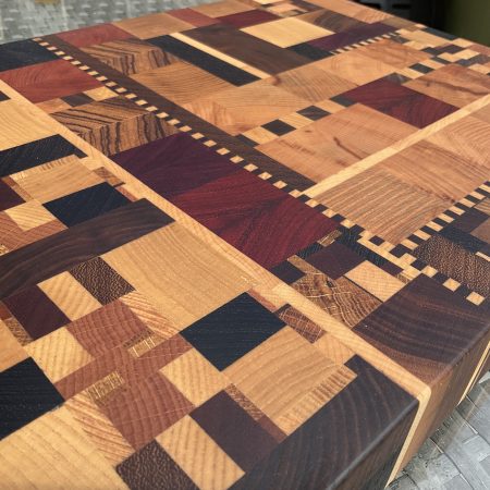 Large End Grain Hardwood Cutting Board: urbanChaos Pattern