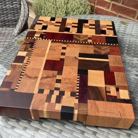 Large End Grain Hardwood Cutting Board: urbanChaos Pattern
