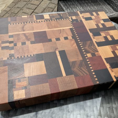 Large End Grain Hardwood Cutting Board: urbanChaos Pattern