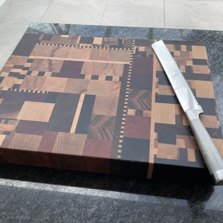 Large End Grain Hardwood Cutting Board: urbanChaos Pattern