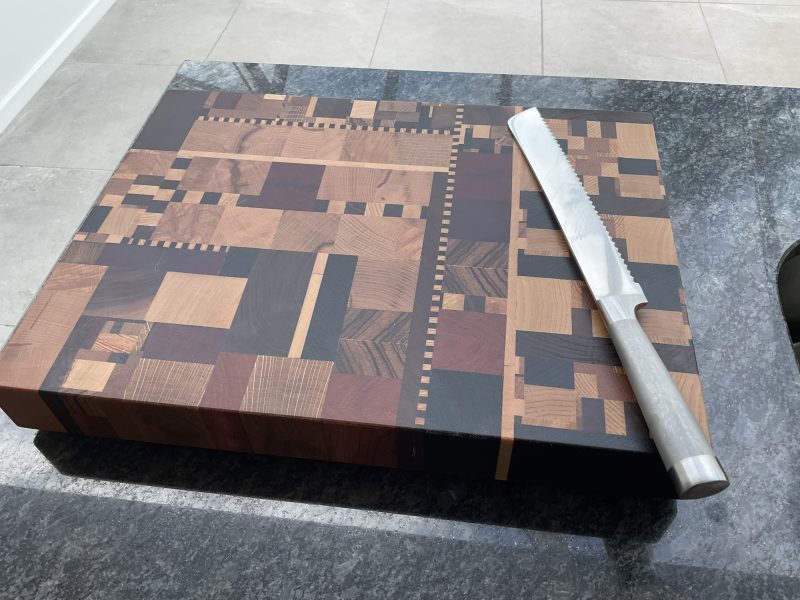 Large End Grain Hardwood Cutting Board: urbanChaos Pattern
